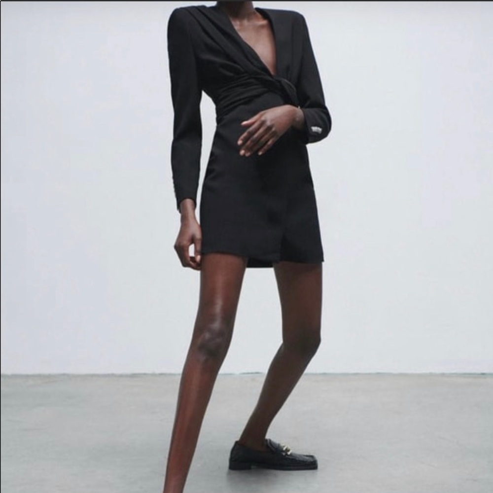 Zara draped blazer dress